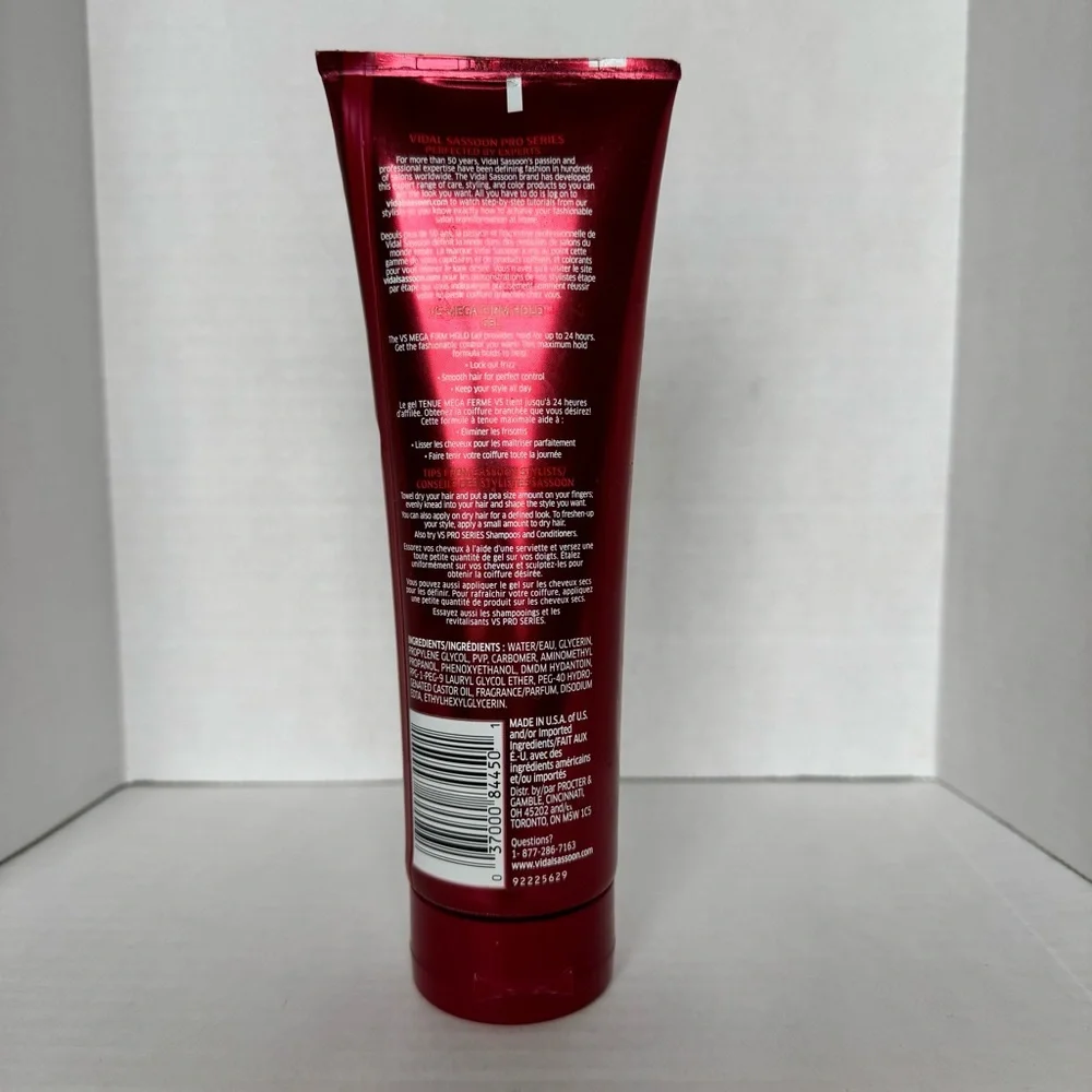 Vidal Sassoon Pro Series Mega Firm Hold Gel 5 Nearly Full 8.71 oz Max 24 Hour - Picture 4 of 9
